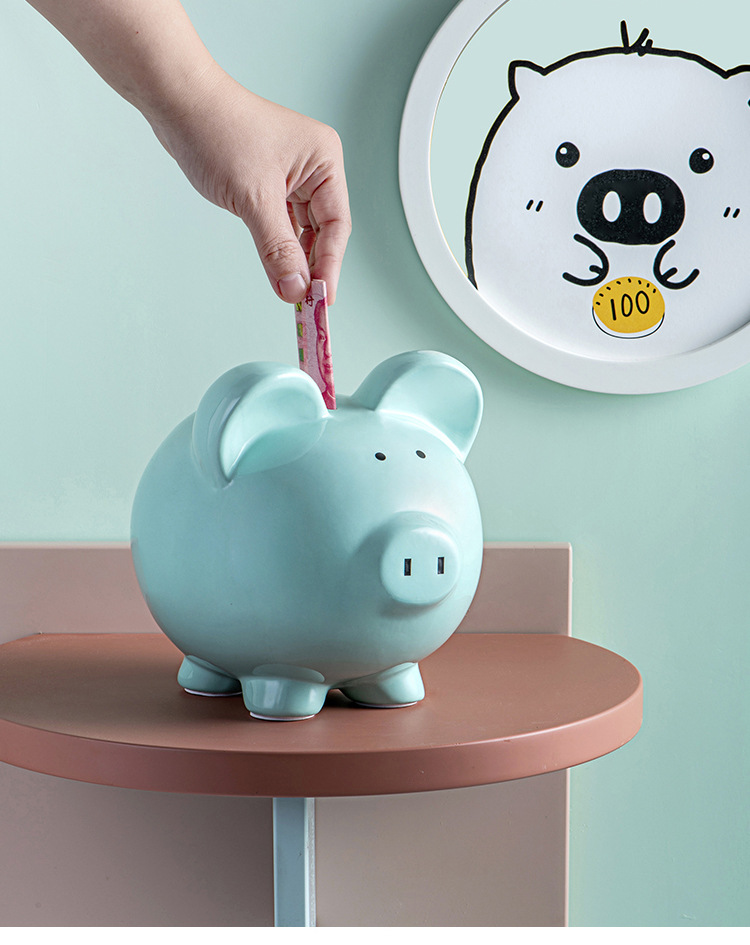 陶瓷小猪存钱罐存硬币网红可爱儿童纸币罐创意只进不出储蓄罐定制